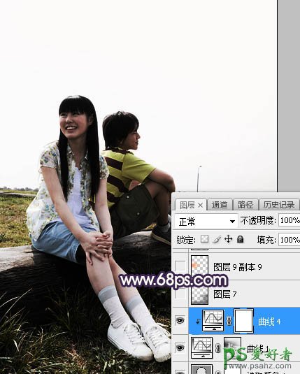 Photoshop给娃娃脸可爱小美女外景摄影照片调出梦幻意境的霞光色