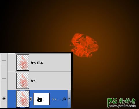 巧用photoshop烟雾笔刷制作一团逼真的火焰素材图，火焰效果图
