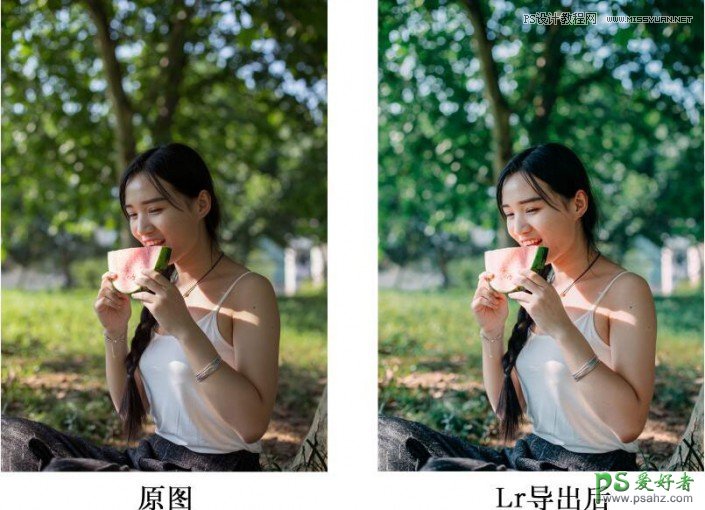 PS调色教程：给夏日少女人像照片调出唯美的小清新色彩，日系色彩