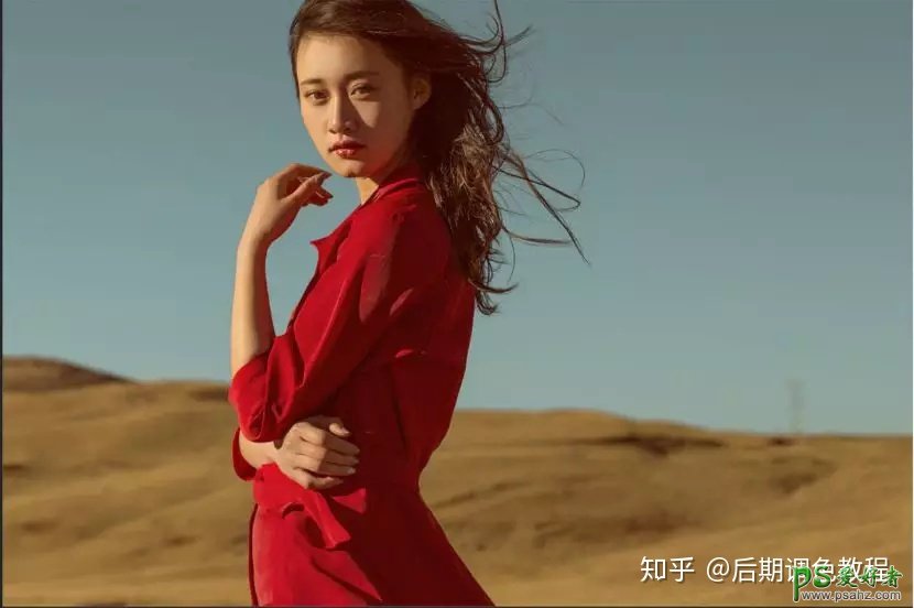 PS美女调色：给外景拍摄的暗调美女调出青绿色广告主题艺术效果