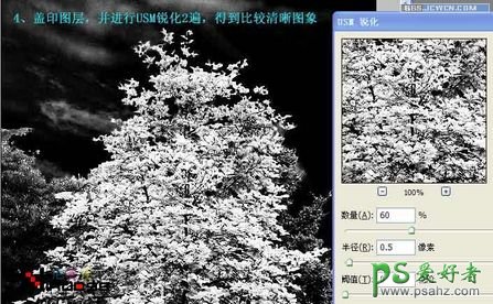 photoshop调出圣诞节气氛效果的雪花树