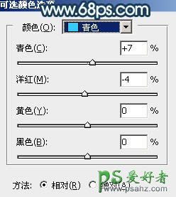 PS调色教程：给河边上自拍的清纯玉腿少女艺术照调出唯美的青蓝色