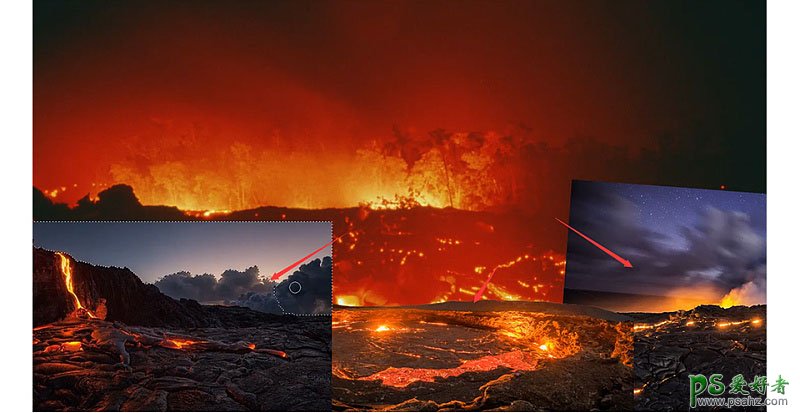 PS合成教程：利用消防员素材图合成出壮观的火焰科幻场景图片