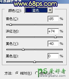 PS调色教程：给漂亮欧美少女婚纱照调出深蓝的秋季色