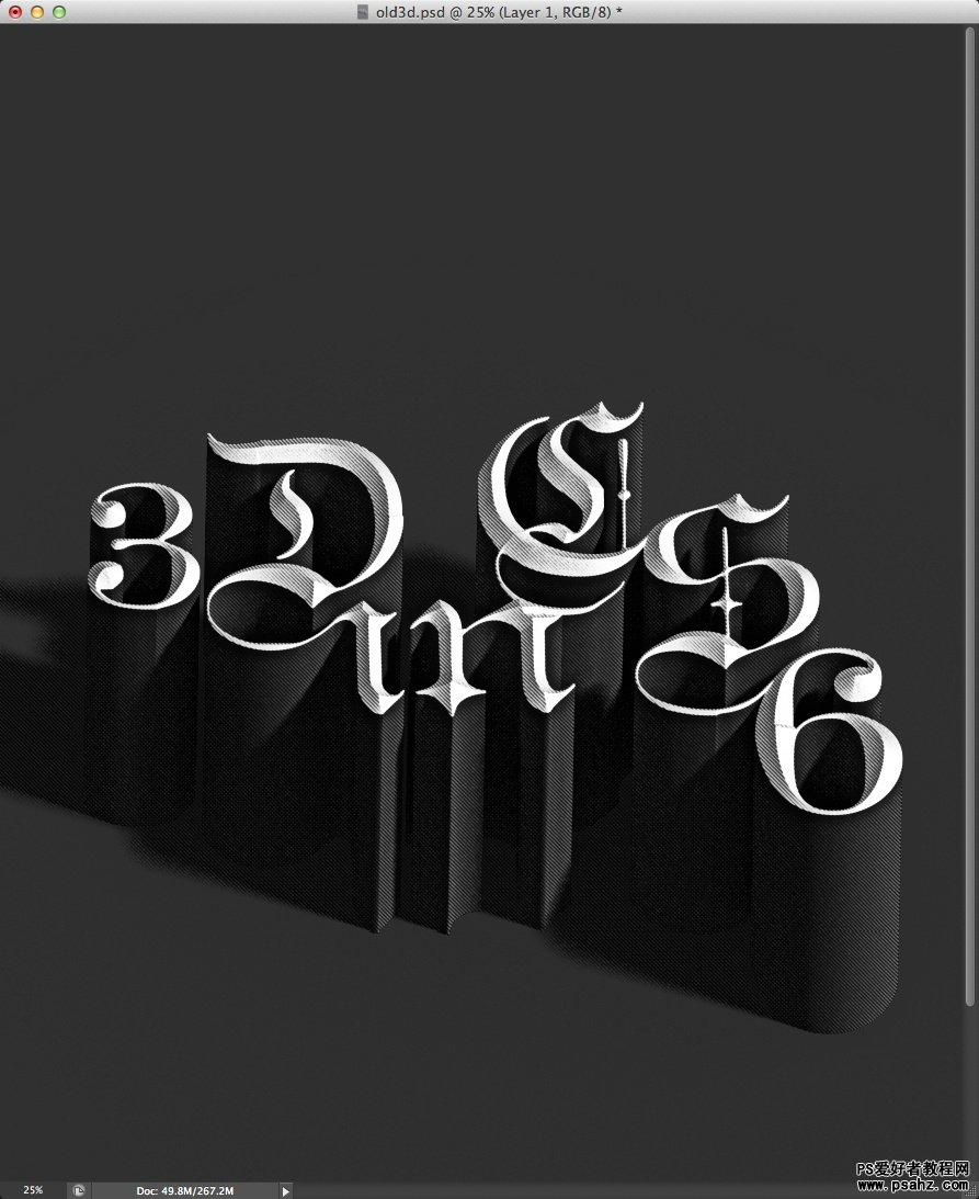 Photoshop CS6 制作3D字母特效教程实例