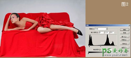 photoshop给性感的美女模特调出古典红色效果