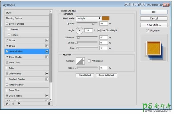 PS立体字设计教程：打造一款金色复古风格的立体效果3D投影艺术字