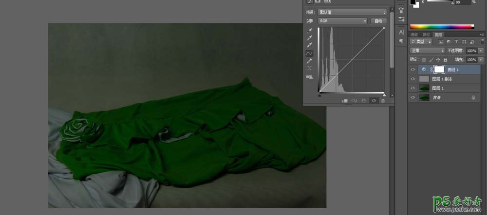 PS照片处理技巧教程：巧用曲线工具把发黑发暗的衣服调亮