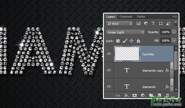 利用PS软件图层样式设计钻石颗粒拼接效果的文字，钻石字体