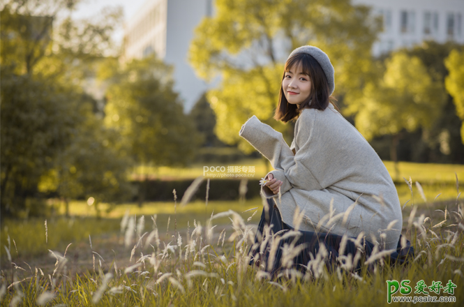 PS美女图片调色：给外景拍摄的偏色美女照片调出黄色秋季主题风格