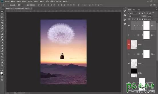 PS梦幻合成教程：学习把蒲公英与热气球完美结合，打造超现实场景