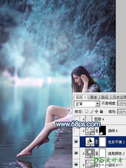 PS调色教程：给未成年清纯少女写真照调出魔幻般的青蓝色效果