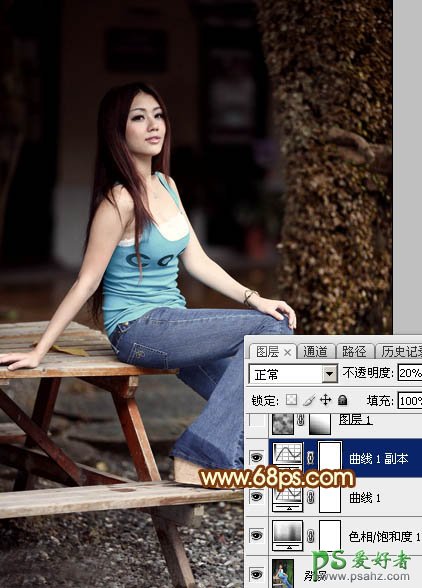 Photoshop给气质性感少妇外拍艺术照调出唯美的中性红色效果