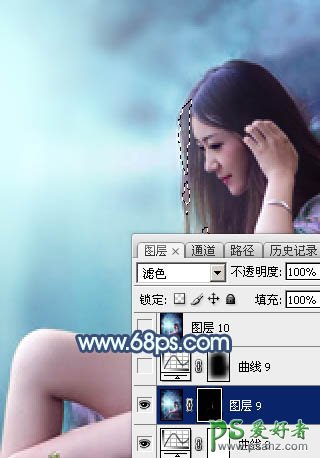 PS调色教程：给未成年清纯少女写真照调出魔幻般的青蓝色效果