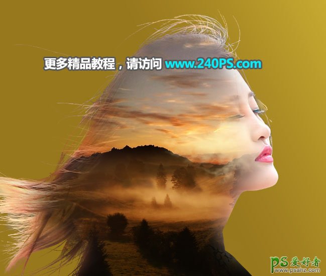 PS人像合成教程：打造美女人物头像中的唯美风景世界