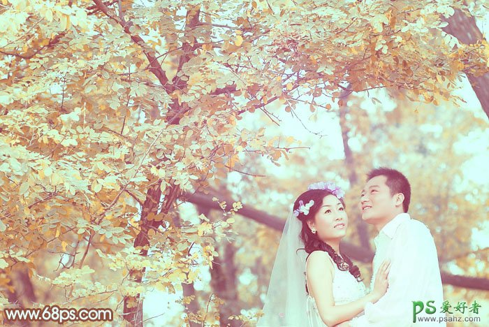 PS日系照片调色实例教程：给情侣婚片调出唯美的日系色调
