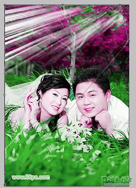 photoshop给清新的情侣婚片进行调色及美化处理