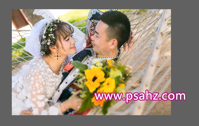 PS婚片后期调色教程：给发灰发暗的浪漫情侣婚纱调出鲜亮的色彩