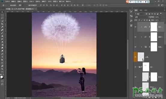 PS梦幻合成教程：学习把蒲公英与热气球完美结合，打造超现实场景