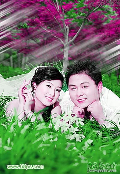 photoshop给清新的情侣婚片进行调色及美化处理