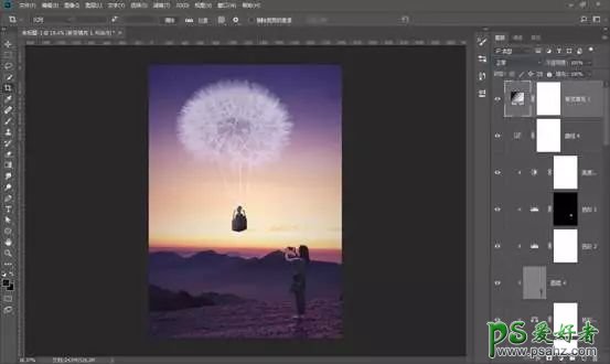 PS梦幻合成教程：学习把蒲公英与热气球完美结合，打造超现实场景