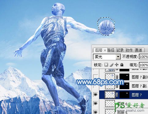 PS人像特效照片合成：打造超酷的冰冻效果的篮球运动员，篮球员冰