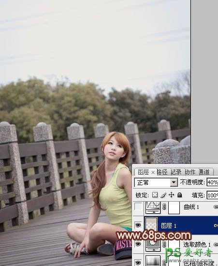 PS调色教程：给美丽大方的大胸性感少女写真照调出暖色调