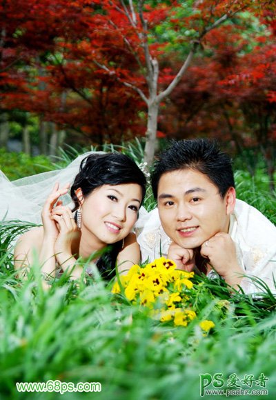 photoshop给清新的情侣婚片进行调色及美化处理