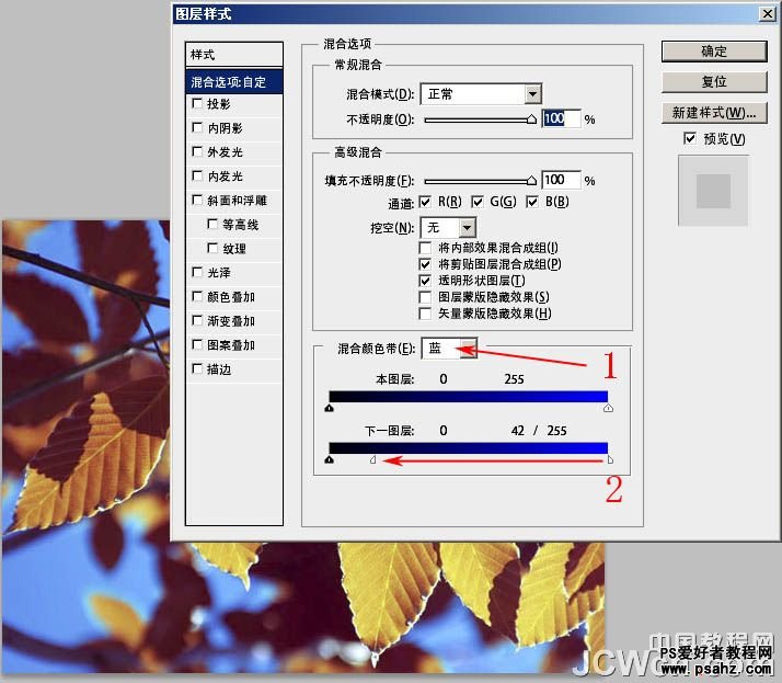 PS神奇的调色教程实例：把原本绿树叶变成金黄色