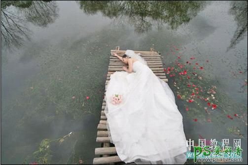 photoshop给外景婚片美女调出时尚艺术色彩