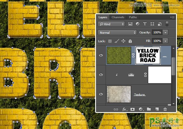 运用PS纹理素材和图层样式设计一例超逼真质感的金色砖块字体特效