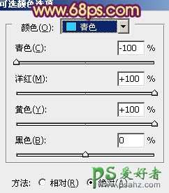 PS调色教程：给树林中的情侣婚片增加柔美的黄紫色