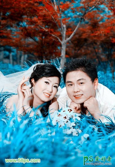 photoshop给清新的情侣婚片进行调色及美化处理