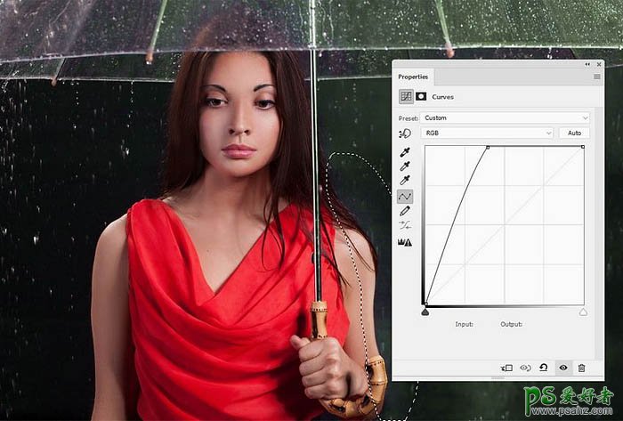 PS美女图片合成教程：打造璀璨雨夜中独自行走的少女，雨中漫步