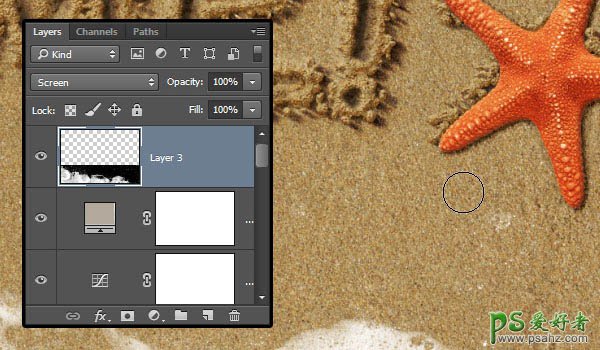 利用Photoshop画笔及图层样式设计出创意的沙滩划痕字体效果