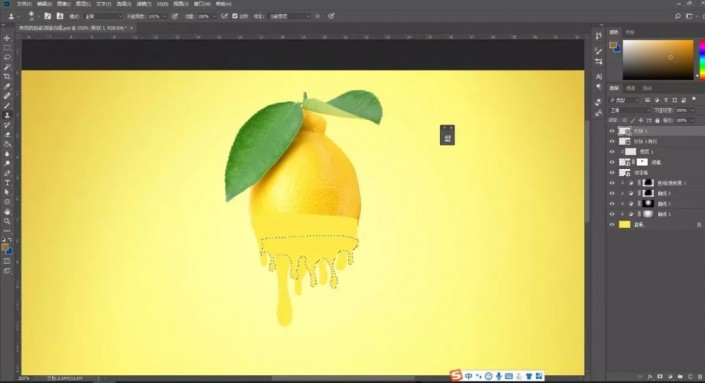 PS特效图片合成：打造油漆滴落效果的柠檬，自然色彩油漆柠檬。
