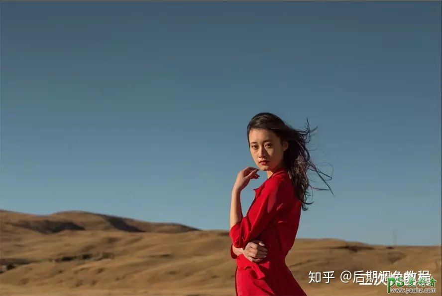 PS美女调色：给外景拍摄的暗调美女调出青绿色广告主题艺术效果