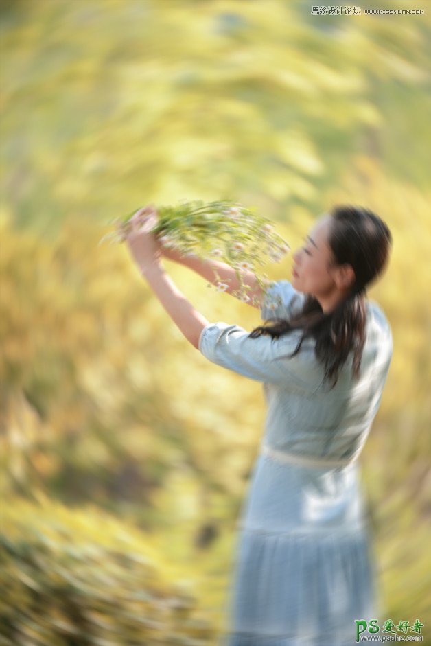 PS女生照片调色实例：给花季少女外景照后期调出唯美的秋季暖黄色