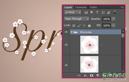 PS艺术字制作实例教程：设计精致个性的浪漫樱花艺术字体，清新字