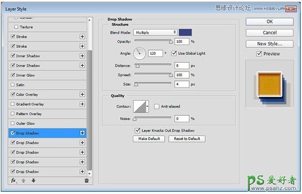 PS立体字设计教程：打造一款金色复古风格的立体效果3D投影艺术字