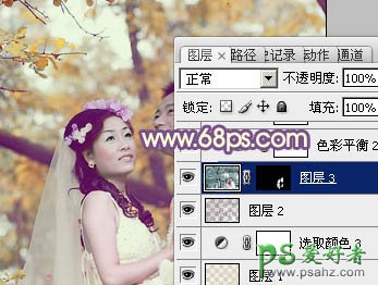 PS婚片调色实例教程：调出情侣男女温馨的黄色调