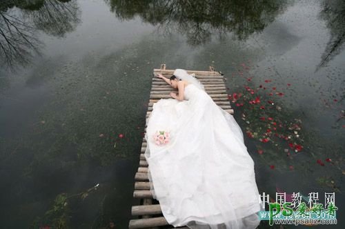 photoshop给外景婚片美女调出时尚艺术色彩