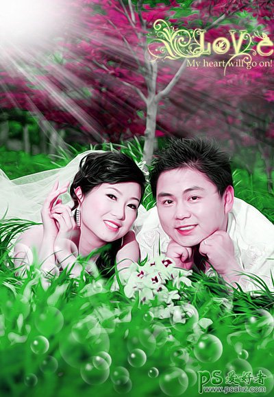 photoshop给清新的情侣婚片进行调色及美化处理