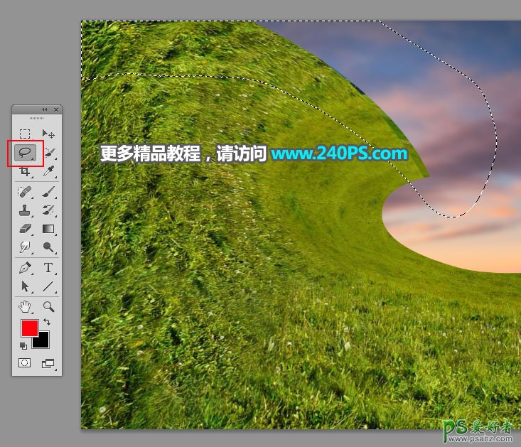 Photoshop合成翻滚的草地波浪特效图片，非常壮观宏伟。