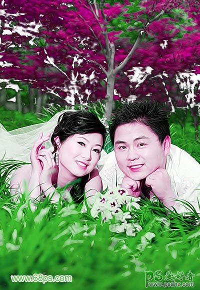 photoshop给清新的情侣婚片进行调色及美化处理