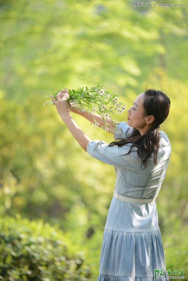 PS女生照片调色实例：给花季少女外景照后期调出唯美的秋季暖黄色