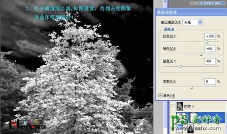 photoshop调出圣诞节气氛效果的雪花树