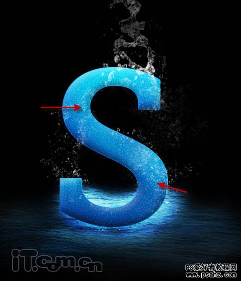 photoshop设计水花四浅的漂亮蓝色水晶字效果