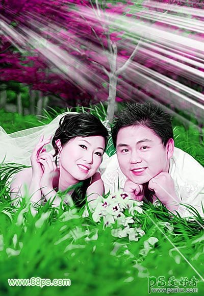 photoshop给清新的情侣婚片进行调色及美化处理