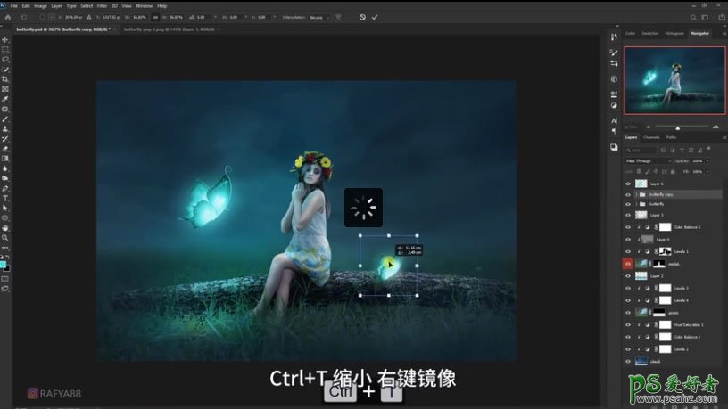 photoshop合成少女仙子意境写真照，梦幻仙境场景的精灵少女